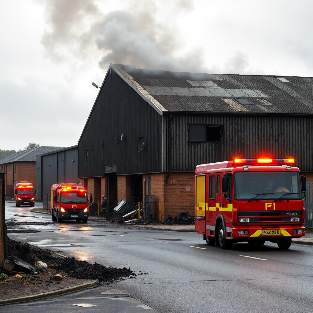 Firefighters depart Sutton Bonington inferno site two weeks on